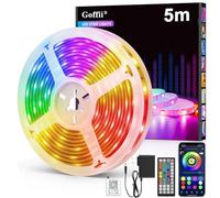 Goffii Striscia LED, LED per Camera, Banda RGB Controllata tramite APP Bluetooth o Telecomando 44 Tasti, Sincronizzazione con Ritmo Musicale, Fascia per Decorazione Camera, Gaming (5M)