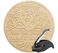 Goffratrice Personalizzata Stamp by Me | Timbro a Secco Personalizzabile | Timbro Ex Libris Personalizzato | Timbro per Libri Floreale Biblioteca | Book Embosser, Vari Design da Scegliere