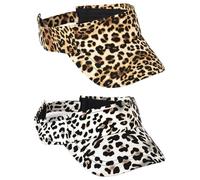 gofidin 2 PZ Stampa Leopardo Sun Visiere Cappelli Protezione Solare Cappello Donne Uomini Top Cotone Vuoto per Tennis Golf Spiaggia Protezione Solare Visiera Multicolore, Multicolore