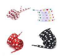 gofidin 4 Paia 4 Colori Lacci delle scarpe Amore Cuore Lacci Piatti Bambini Adulto Coppia Scarpe di Tela Scarpe Da Ginnastica All-match Scarpe Adolescenti Sport Lacci, Multicolore, Taglia unica