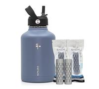 GOFILTR Borraccia alcalina da 1,5 litri con coperchio con cannuccia + due infusori alcalini da 9,5 ph/borraccia termica sportiva/crea acqua alcalina, colore: Ghiacciaio