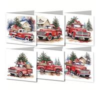 Gofission Confezione da 6 biglietti di auguri natalizi per pittura a diamante, 15 x 30 cm, fai da te 5D Diamond Art Special Shape Drill Crystal Postcards per familiari amici regalo fatto a mano