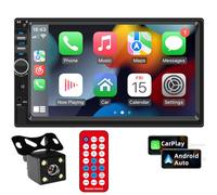 Autoradio 2 din Carplay Android Auto con Double Din Auto Stereo 4LED 7 "Lettore multimediale MP5 Bluetooth USB Backup Monitor auto radio