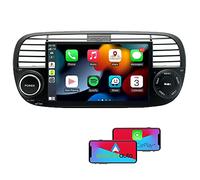 GOFORJUMP Carplay Android Auto Autoradio Stereo Doppio DIN 7 Pollici Compatibile con Fiat 500 Supporto Bluetooth/Navigazione GPS/USB/Radio/SWC,Nero