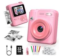 Gofunly Macchina Fotografica Bambini Istantanea, Fotocamera Istantanea 1080P HD Schermo per Bambini con 32GB Scheda, Fotocamera Digitale Regalo per Ragazze Ragazzi da 3-12 Anni