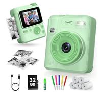 Gofunly Macchina Fotografica Bambini Istantanea, Fotocamera Istantanea 1080P HD Schermo per Bambini con 32GB Scheda, Fotocamera Digitale Regalo per Ragazze Ragazzi da 3-12 Anni