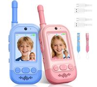Gofunly Video Walkie Talkie Bambini, Set da 2 Dispositivi Ricaricabili con Interfono Video, Giochi per Interni ed Esterni per Attività in Famiglia per Ragazzo e Ragazza dai 3 ai 12 Anni - Ros Blu