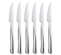 GoGeiLi Set di 6 coltelli da bistecca, Set di coltelli da bistecca in acciaio inox, 22,1 cm, lavabili in lavastoviglie