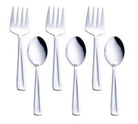 GoGeiLi Set di cucchiai e forchette in acciaio inox, contiene 3 cucchiai grandi e 3 forchette, 24,1 cm Lavabile in lavastoviglie, set per catering