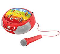 GOGEN Lettore CD per bambini, display LCD, AUX I MP3, funzione karaoke, portatile, batteria o alimentatore di rete, radio per bambini, rosso