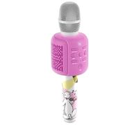GOGEN Microfono karaoke per bambini con altoparlante, batteria fino a 15 ore, Bluetoohth, USB, schede SD, compatibile con MP3, uscita cuffie, rosa