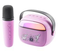 GOGEN Party Kids - Altoparlante Bluetooth con microfono, effetti di luce e voce, 3,2 W, batteria 5 ore, USB-C/AUX/MP3, colore: Rosa