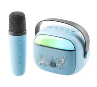 GOGEN Party Kids - Altoparlante Bluetooth con microfono I effetti di luce e voce, 3,2 W, batteria 5 ore, USB-C/AUX/MP3, colore: Blu