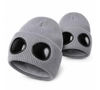 Goggle Knitted Beanie, Beanie With Goggles, Novelty Winter Hat (2PCS-B)