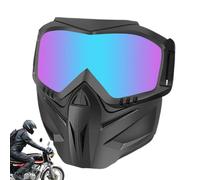Goggles Copertura facciale-Goggle per motociclisti antivento con copertura per faccia piena staccabile, occhiali protettivi anti-UV per bici da sporco, ATV e cavalcatura fuoristrada, cinturino regolab