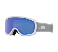 Goggles per sci gira moxie - occhiali da snowboard per donne e giovani - cinghia di scivolo bianco/grigio con cobalto grigio/lenti gialle