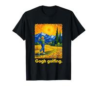 Gogh Golfing Artistic Golfer Landscape Maglietta