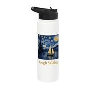 Gogh Sailing Sailor Sailboat Van Gogh Boating Starry Night Stainless Steel Insulated Water Bottle