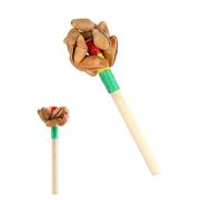 GOGHOST Chacha-1 - Piccolo shaker di maraca naturale africano, 15 x 5 cm, con sonaglio a percussione, fatto a mano, strumento musicale peruviano per meditazione, ASMR, terapia del suono, yoga