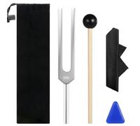 GOGHOST Diapason da 528 Hz con martello in silicone e panno di pulizia, diapason chakra per terapia del suono, riparazione del DNA, sollievo dallo stress e strumento musicale in lega di alluminio