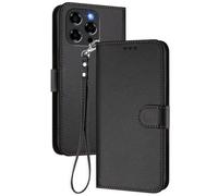 GOGME Cover per DOOGEE Note 58 / Note 58 Pro, Custodia Portafoglio in Pelle Premium con Chiusura Magnetica, Portacarte, Supporto e Cinturino - Nero