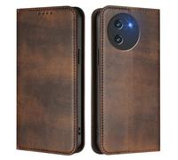 GOGME Cover per DOOGEE Note 59 / Note 59 Pro, Custodia Portafoglio in Pelle con Protezione RFID, Flip Cover con Supporto e Slot per Schede - Marrone