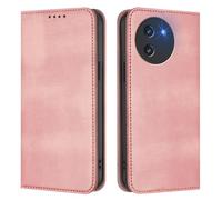 GOGME Cover per DOOGEE Note 59 / Note 59 Pro, Custodia Portafoglio in Pelle con Protezione RFID, Flip Cover con Supporto e Slot per Schede - Rosa