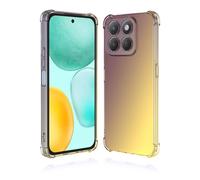 GOGME Cover per Honor X6C, Colore Gradiente Custodia Silicone TPU Morbido Paraurti Antiurto Anti-Graffio Resistente Trasparente Custodia (Oro Nero)