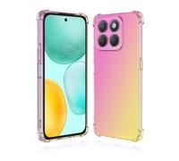 GOGME Cover per Honor X6C, Colore Gradiente Custodia Silicone TPU Morbido Paraurti Antiurto Anti-Graffio Resistente Trasparente Custodia (Rosa/Oro)
