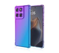 GOGME Cover per Motorola Edge 60, Colore Gradiente Custodia Silicone TPU Morbido Paraurti Antiurto Anti-Graffio Resistente Trasparente Custodia (Viola/Blu)