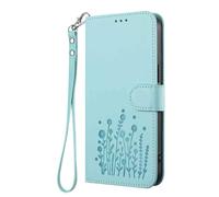 GOGME Cover per Oukitel C60 / C60 Pro, Custodia Portafoglio in Pelle con Disegno Floreale, TPU Bumper Shell con Supporto e Chiusura Magnetica - Verde Chiaro