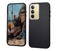 GOGME Cover per Realme 14X 5G Custodia [Protezione Cornice Fotocamera] + Texture in Similpelle Cover/Antiscivolo con Design Ultra Sottile - Nero