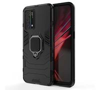 GOGME Cover per realme GT Master Edition con 360 Gradi Girevole Anello, Armor Custodia con Supporto Magnetico Auto, Silicone TPU e PC Protettiva Bumper Case. Nero