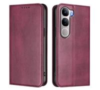 GOGME Cover per VIVO Y31 5G, Custodia Portafoglio in Pelle con Protezione RFID, Flip Cover con Supporto e Slot per Schede - Rosso