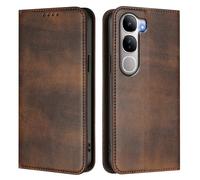 GOGME Cover per VIVO Y31 5G, Custodia Portafoglio in Pelle con Protezione RFID, Flip Cover con Supporto e Slot per Schede - Marrone