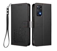 GOGME Cover per Xiaomi Redmi Note 11 Pro+ Plus, Custodia Portafoglio in Pelle con Disegno Floreale, TPU Bumper Shell con Supporto e Chiusura Magnetica - Nero