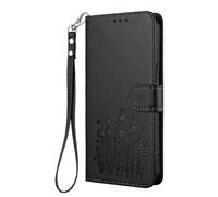 GOGME Cover per Xiaomi Redmi Note 12 Pro+ Plus 5G, Custodia Portafoglio in Pelle con Disegno Floreale, TPU Bumper Shell con Supporto e Chiusura Magnetica - Nero