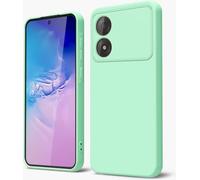 GOGME Cover per ZTE Blade A34 Liquido Silicone Custodia con Fodera Microfibra Antigraffio Antiurto Protezione Sottile e Morbida TPU Case, Verde Chiaro
