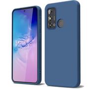 GOGME Cover per ZTE Blade A53 Liquido Silicone Custodia con Fodera Microfibra Antigraffio Antiurto Protezione Sottile e Morbida TPU Case, Blu