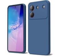 GOGME Cover per ZTE Blade A54 Liquido Silicone Custodia con Fodera Microfibra Antigraffio Antiurto Protezione Sottile e Morbida TPU Case, Blu
