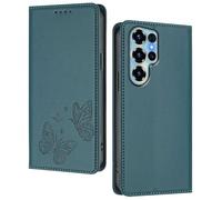 GOGME Custodia per Doogee Note 56X / Note 56X Pro, Cover in Pelle Premium con Farfalla in Rilievo, Porta Carte, Supporto, Custodia Antiurto, Cover Portafoglio Flip - Verde Scuro