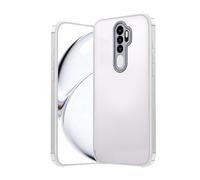 GOGME Custodia per OPPO A9 2020 / A5 2020, Cover con Bumper Opaco Antiscivolo e Retro Trasparente, Custodia Sottile Protettiva Antiurto e Antigraffio - Bianco