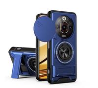 GOGME Custodia per ZTE nubia Focus Pro 5G, Cover con Supporto ad Anello 2 in 1 & Magnetico, Protezione con Copertura a Scorrimento per Fotocamera, Protezione Totale - Blu