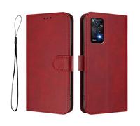 GOGME Custodia Portafoglio Design Classico per Xiaomi Redmi Note 11 Pro+ Plus, Chiusura Magnetica con Blocco RFID, Guscio Antishock, Flip Cover con Supporto - Rosso Vino
