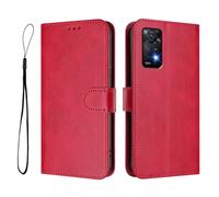 GOGME Custodia Portafoglio Design Classico per Xiaomi Redmi Note 11 Pro+ Plus, Chiusura Magnetica con Blocco RFID, Guscio Antishock, Flip Cover con Supporto - Rosso Rosa
