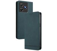 GOGME Custodia Portafoglio in Pelle per Blackview Wave 8/Blackview Wave 8C - Cover Magnetica con Protezione RFID, Tasca Carte & Supporto Stand Antiurto - Verde Scuro