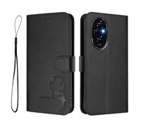 GOGME Design Panda Custodia Portafoglio in Pelle per Huawei Honor 200 Pro con Tasche Carte, Protezione RFID, Supporto Multiangolo & Protezione Totale - Nero