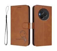 GOGME Design Panda Custodia Portafoglio in Pelle per TCL NxtPaper 60 Ultra con Tasche Carte, Protezione RFID, Supporto Multiangolo & Protezione Totale - Marrone