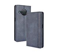 GOGME Leather Folio Cover per Nokia X10 | X20 Cover, PU + TPU Leather Wallet Case, Premium Filp Cover Custodia in Pelle Portafoglio con Funzione Stand, Blu