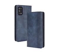 GOGME Leather Folio Cover per Realme 7 PRO Cover, PU + TPU Leather Wallet Case, Premium Filp Cover Custodia in Pelle Portafoglio con Funzione Stand, Blu